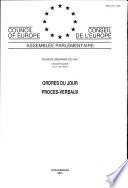Assemblée parlementaire Ordres du jour Session de 2001 (deuxième partie), avril 2001