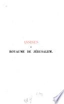 Assises du royaume de Jérusalem: pt. 1. Assises des bourgeois
