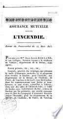 Assurance mutuelle contre l'incendie, Extrait du procès-verbal du 24 mars 1825