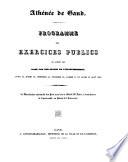 Athénée de Gand. Programme des exercices publics