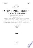 Atti della Accademia ligure di scienze e lettere