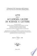 Atti della Accademia ligure di scienze e lettere