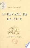 Livre Au-devant de la nuit