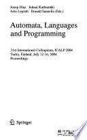 Automata, Languages and Programming
