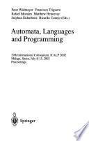 Automata, Languages and Programming