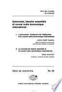 Autonomie, besoins essentiels et nouvel ordre économique international
