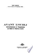 Avant l'oubli