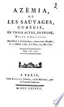 Azémia, ou Les sauvages,