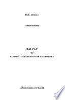 Balzac ou comment ne pas raconter une histoire