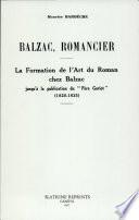 Balzac, Romancier