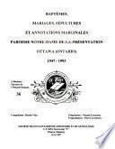 Baptêmes, mariages, sépultures et annotations marginales