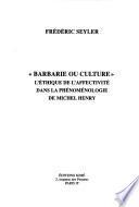Barbarie ou culture