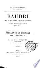 Baudri, abbé de Bourgueil, archevêque de Dol, d'après des documents inédits