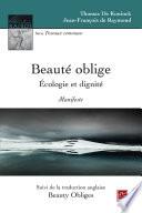 Beauté oblige. Écologie et dignité. Manifeste