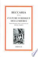 Beccaria et la culture juridique des Lumières