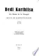 Bedi Karthlisa. Le Destin de la Géorgie. Revue de Karthvélologie