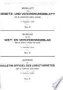 Beiblatt zum Gesetz- und Verordnungsblatt für die Okkupierten gebiete Belgiens