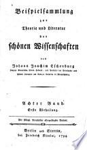 Beispielsammlung zur Theorie und Literatur der Schönen Wissenschaften