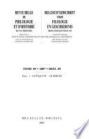 Belgisch tijdschrift voor philologie en geschiedenis
