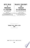 Belgisch tijdschrift voor philologie en geschiedenis