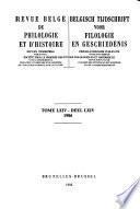 Belgisch tijdschrift voor philologie en geschiedenis
