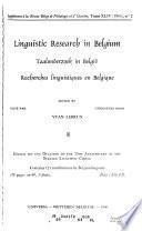 Belgisch tijdschrift voor philologie en geschiedenis