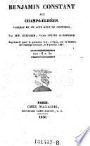 Benjamin Constant aux Champs-Elisees, tableau en un acte
