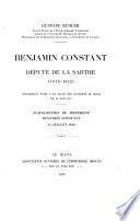 Benjamin Constant, député de la Sarthe, 1819-1822