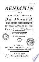 Benjamin, ou reconnoissance de Joseph