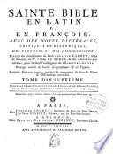 Biblia lat.-gall., (dite de Vence) - Sainte Bible en Latin et en Français