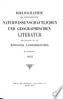 Bibliographia scientiae naturalis Helvetica