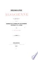 Bibliographie Alsacienne