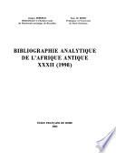 Bibliographie analytique de l'Afrique antique