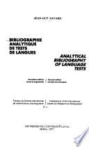 Bibliographie analytique de tests de langues