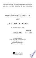 Bibliographie annuelle de l'histoire de France du cinquième siècle à 1958