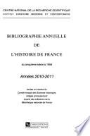 Bibliographie annuelle de l'histoire de France du cinquième siècle à 1958