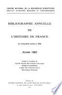 Bibliographie annuelle de l'histoire de France du cinquième siècle ...