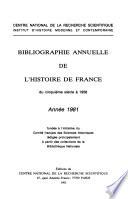 Bibliographie annuelle de l'histoire de France du cinquième siècle ...