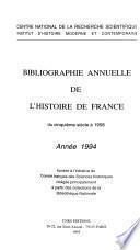 Bibliographie annuelle de l'histoire de France du cinquième siècle ...