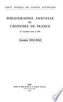 Bibliographie annuelle de l'histoire de France