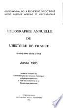 Bibliographie annuelle de l'histoire de France