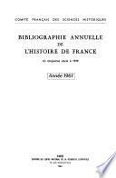 Bibliographie annuelle de l'histoire de France