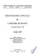 Bibliographie annuelle de l'histoire de France