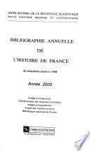 Bibliographie annuelle de l'histoire de France