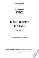 Bibliographie birmane, années 1960-1970: fasc. Partie méthodique (2v.)