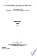 Bibliographie - Centre de documentation des droits antiques