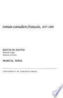 Bibliographie critique du roman canadien-français, 1837-1900