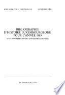 Bibliographie d'histoire luxembourgeoise pour l'année