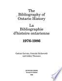 Bibliographie D'histoire Ontarienne, 1976-1986