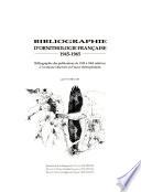 Bibliographie d'ornithologie française, 1945-1965